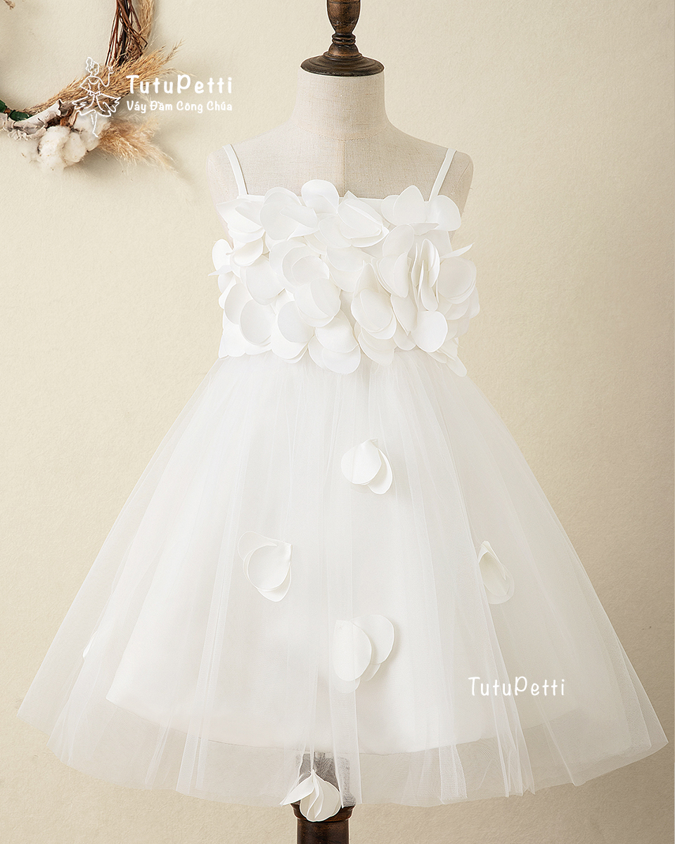 Đầm váy công chúa bé gái tay cánh tiên có nơ xinh chất lụa hàn cho bé từ  10kg đến 22kg giá rẻ nhất tháng 2/2024