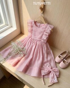 Đầm Tơ Lụa Hàn Quốc Mùa Hồng Nhạt