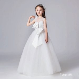 Đầm Công Chúa Dự Tiệc Màu Trắng Form Dài Đính Nơ Sang Trọng 11 Đầm Công Chúa Dự Tiệc Màu Trắng Form Dài Đính Nơ Sang Trọng