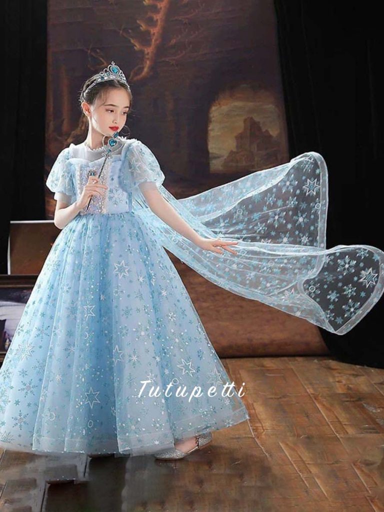 Đầm Công Chúa Elsa Áo Choàng Tháo Rời