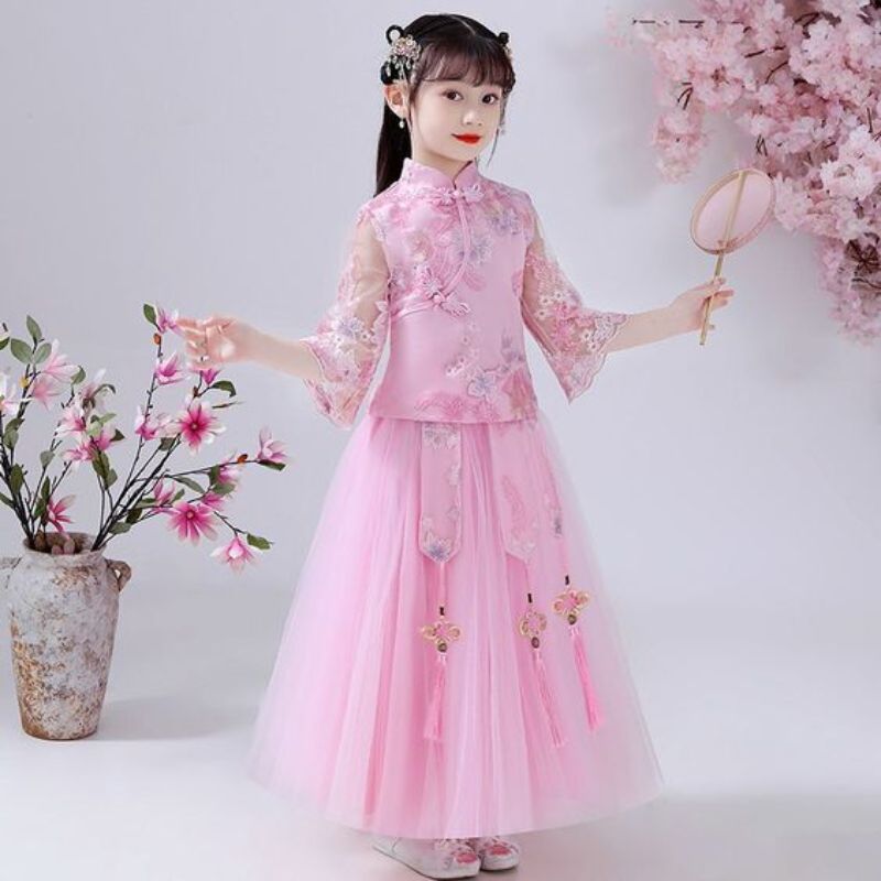 Đầm Cổ Trang Cho Bé Gái