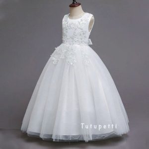 Đầm Trắng Xinh Dáng Dài Phối Ren