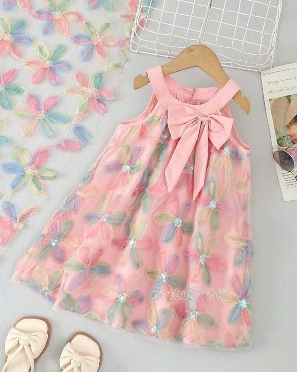 Váy mùa hè cho bé gái Tutupetti họa tiết hoa tulip form A