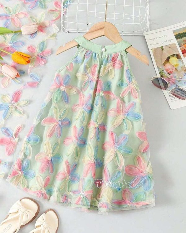 Váy mùa hè cho bé gái Tutupetti họa tiết hoa tulip form A