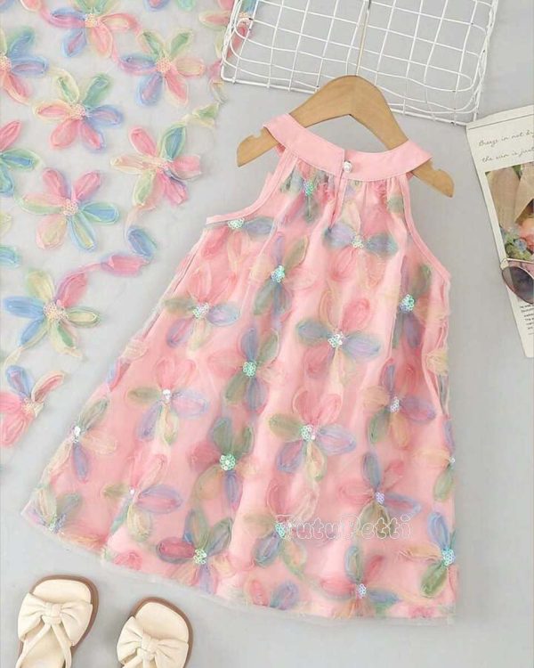 Váy mùa hè cho bé gái Tutupetti họa tiết hoa tulip form A