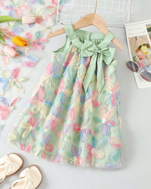 Váy mùa hè cho bé gái Tutupetti họa tiết hoa tulip form A