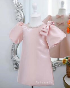 Đầm Tiểu Thư Suông Nơ Hồng