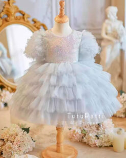 Đầm Công Chúa Ánh Kim Xoè Tầng