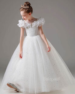 Váy Đầm Công Chúa Cinderella Cao Cấp Màu Trắng + Hồng 2024 20 vay dam cong chua cinderella mau trang 2024 4