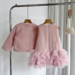 Đầm Tiểu Thư Suông Trắng Hồng Phối Áo Khoác Lông 10 470544493 951339733772112 2870754613307520697 n 1
