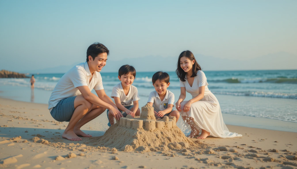 concept chup anh gia dinh mua he