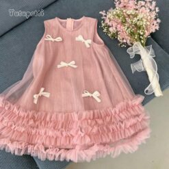 Đầm Tiểu Thư Nơ Hồng