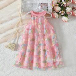 Đầm Yếm Hoa Xinh Hồng