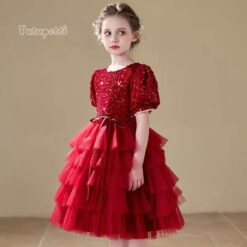 Đầm Dạ Hội Kim Sa Đỏ