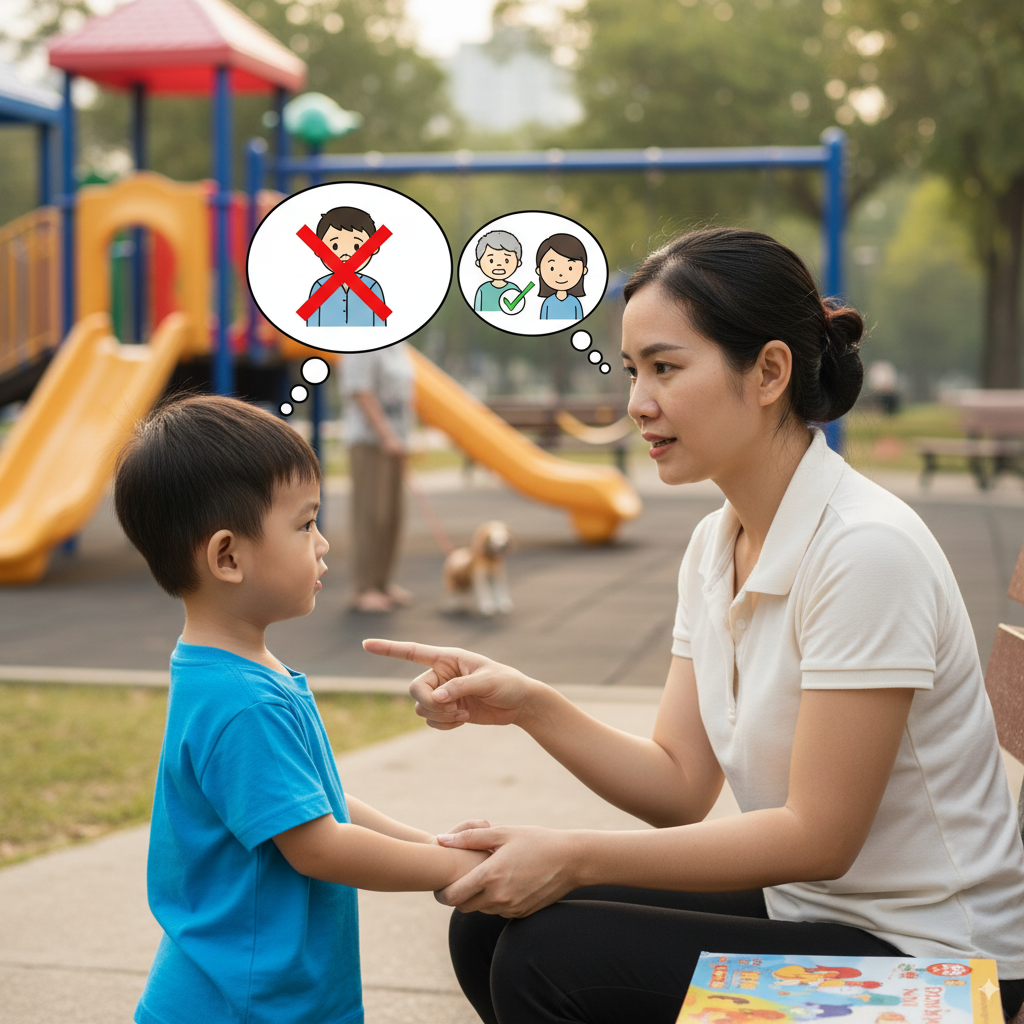 Mẹ Việt Nam nhắc nhở con 5 tuổi không nhận đồ từ người lạ