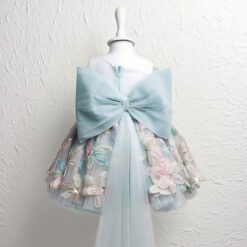 Váy công chúa vintage bé gái dự tiệc 1–12 tuổi | Thiết kế hoa 3D pastel trên nền voan hồng cổ điển | Đầm công chúa sinh nhật, đám cưới, chụp ảnh, lễ hội, biểu diễn văn nghệ, làm phù dâu nhí 11 flower dress girl 06 08