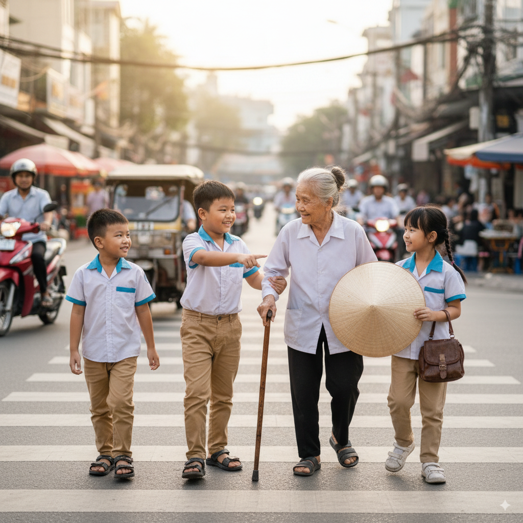 “Lễ phép dạy con biết quan tâm đến người khác.”