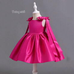 Đầm công chúa bé gái hồng fuchsia 1–12 tuổi | Thiết kế satin bóng sang trọng, dáng xòe phồng kèm choàng vai độc đáo | Váy dự tiệc sinh nhật, đám cưới, chụp ảnh 9 white long dress 08 30 1