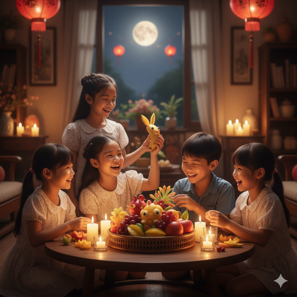Cho bé tự trang trí mâm cỗ – rèn sự sáng tạo và khéo tay