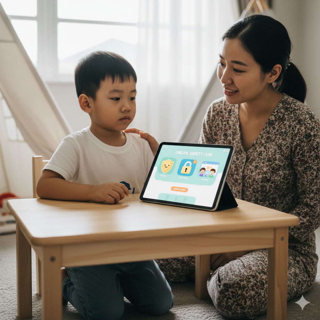 “Mạng an toàn bắt đầu từ việc con biết nói ‘Không’ với người lạ online.”