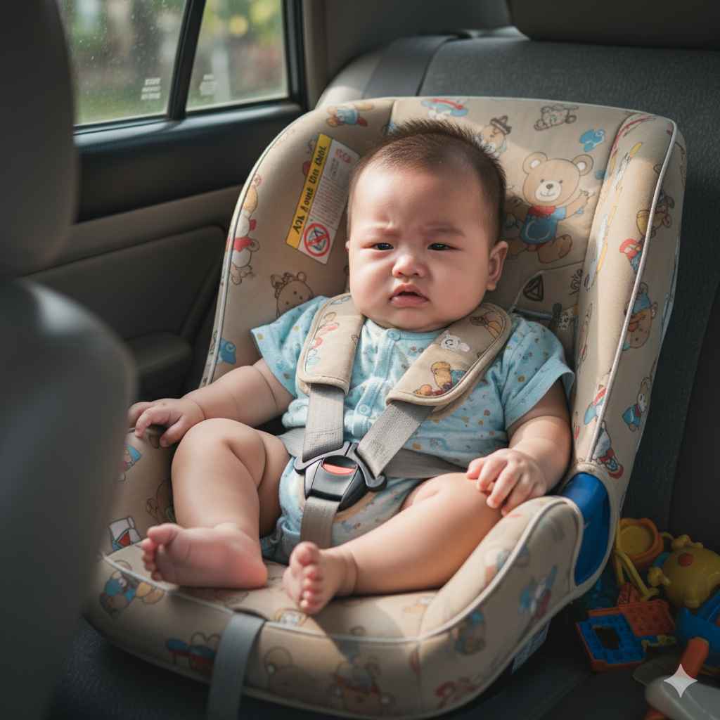 Sai lầm: cho bé ngồi lần đầu trong chuyến đi dài