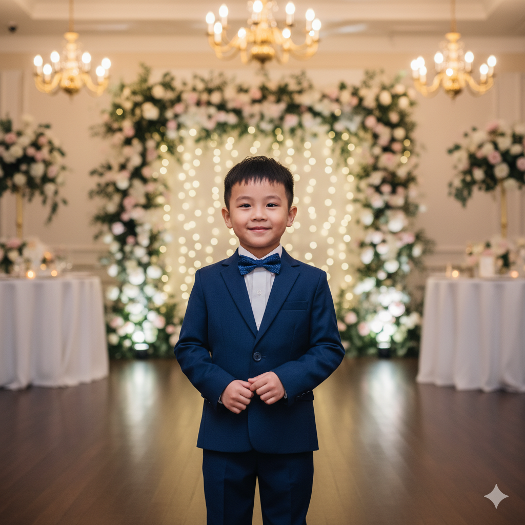 Vest – suit giúp bé trai lịch lãm như chàng hoàng tử.