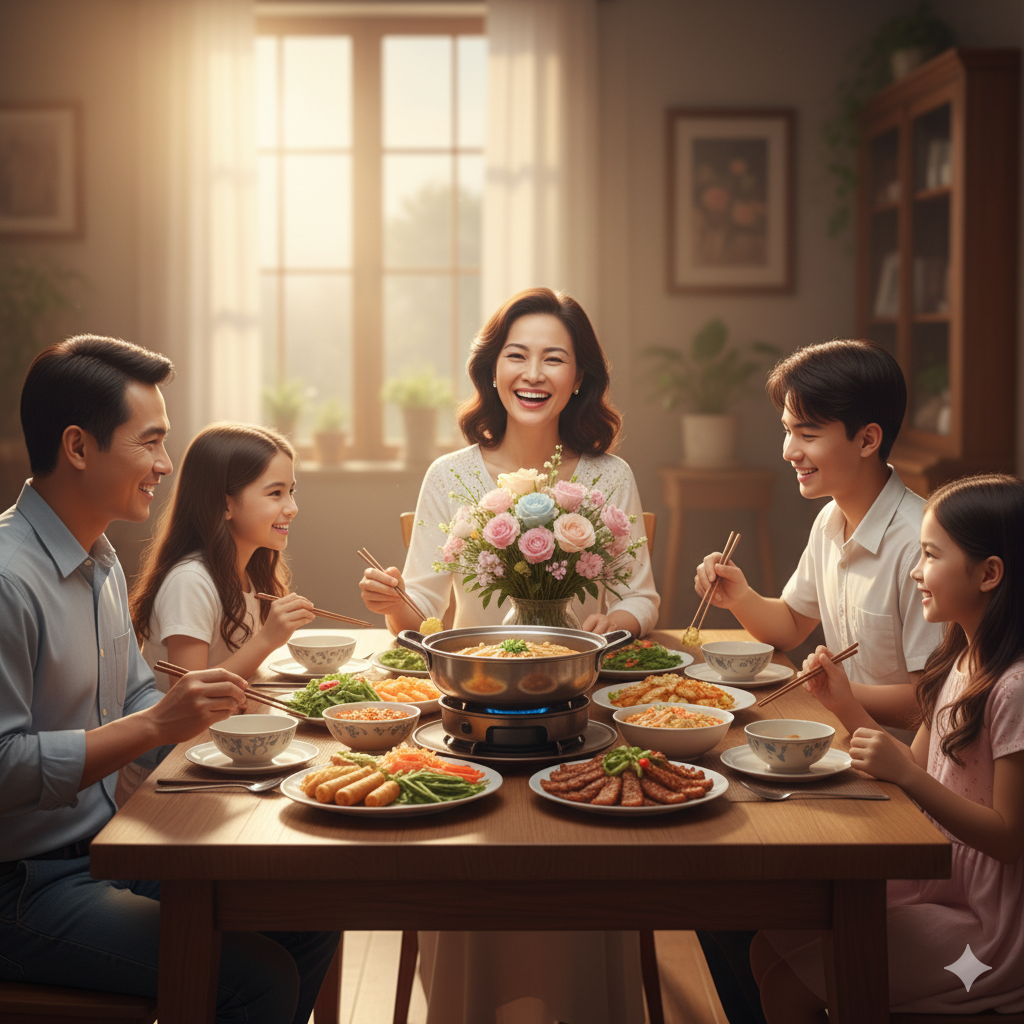 quà tặng mẹ ngày 20/10 – bữa cơm tự tay chuẩn bị