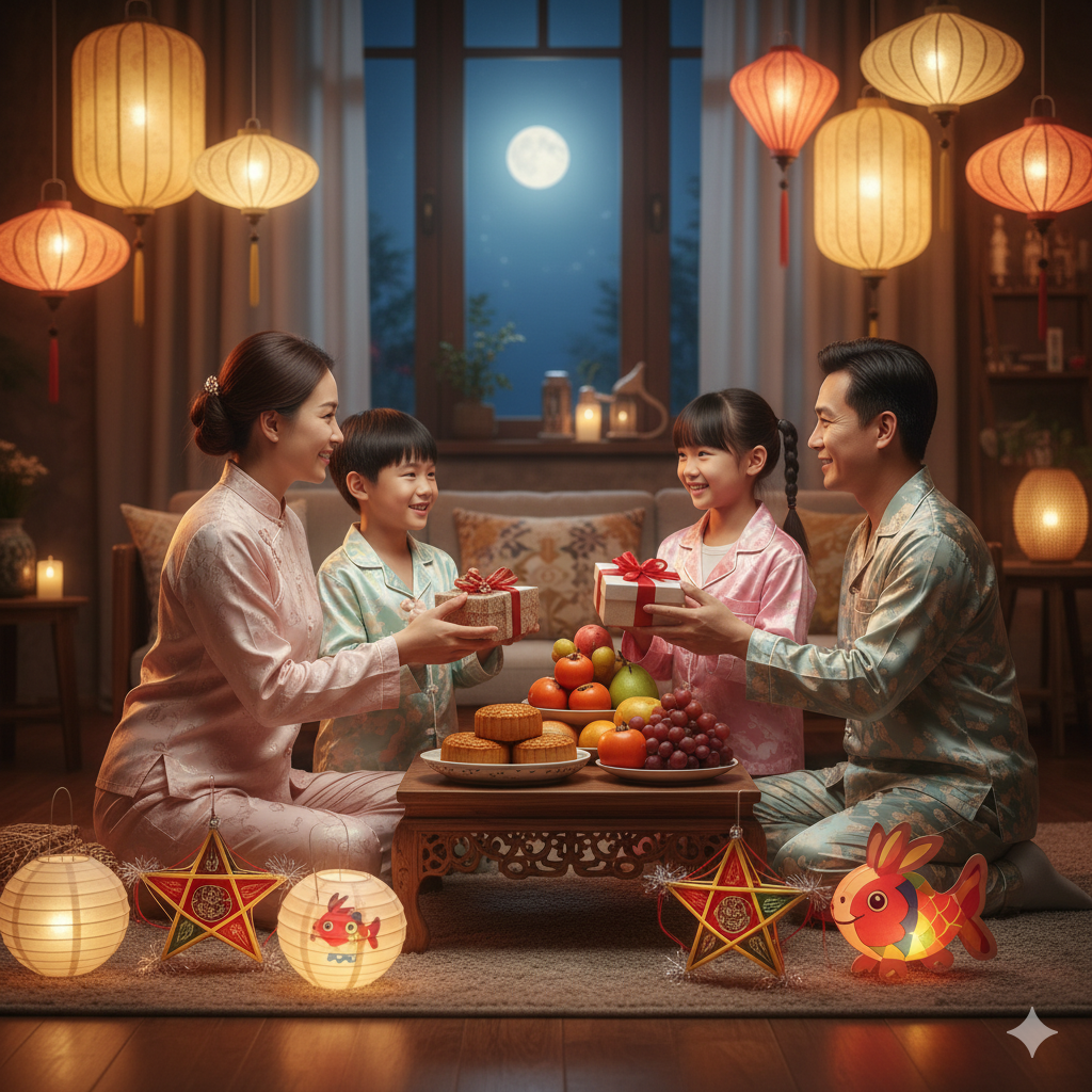 Trung thu – dịp cha mẹ trao yêu thương và tạo nên ký ức tuổi thơ cho con.