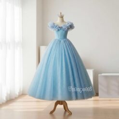Váy Đầm Công Chúa Cinderella Xanh Cao Cấp