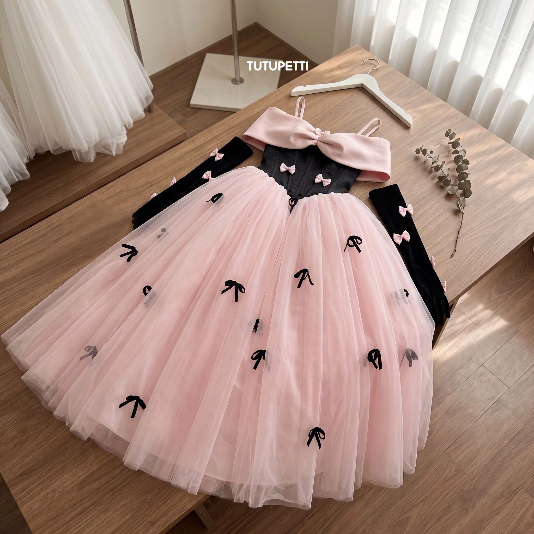 Đầm Dạ Hội Công Chúa Trễ Vai Đính Nơ Cho Bé Gái 4 Đầm Dạ Hội Công Chúa Trễ Vai Đính Nơ Cho Bé Gái - Ảnh 4